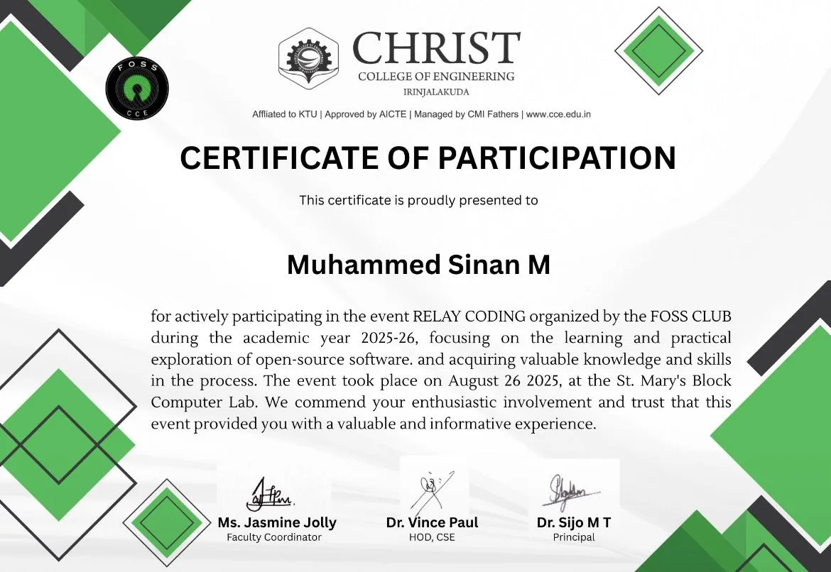 FOSS Relay Coding